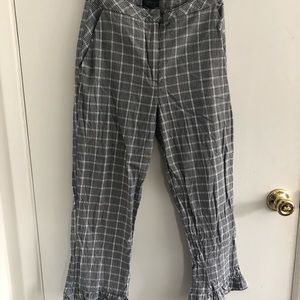 Black and white plaid trouser
